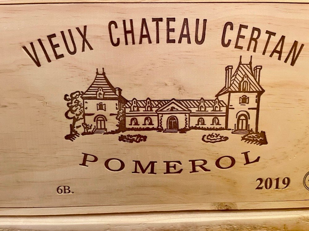 A wooden case of Vieux Château Certan 2019