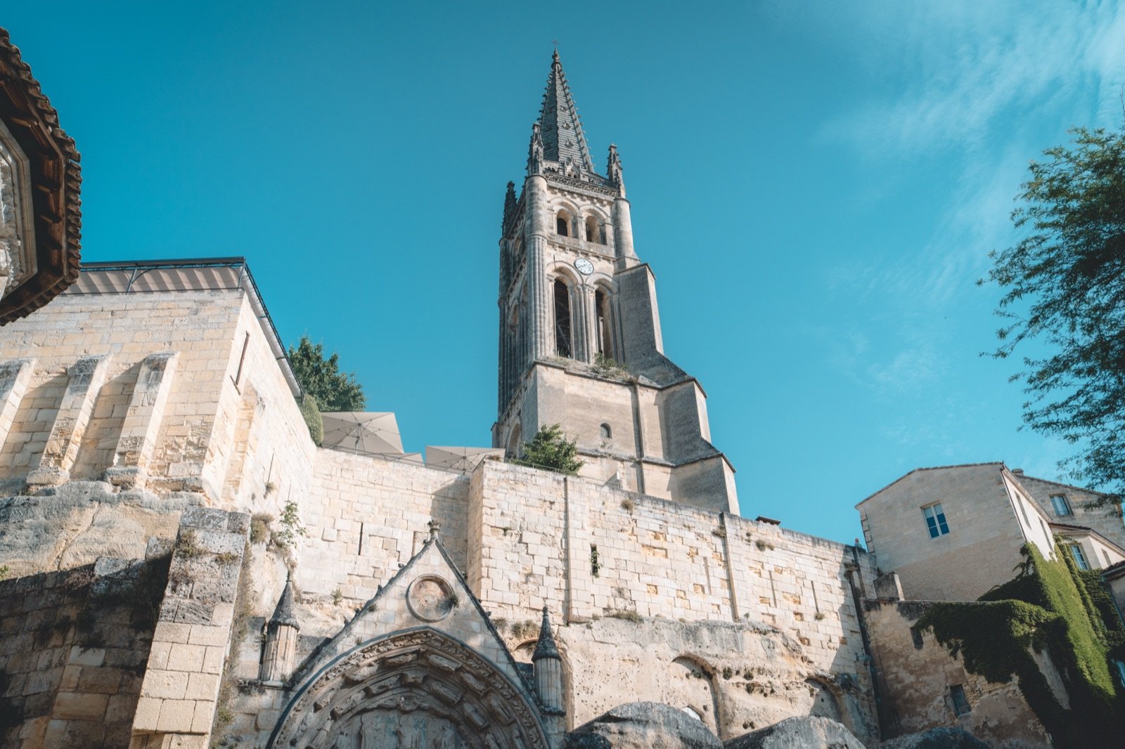 The bell tower of the monolithic church of Saint-Émilion