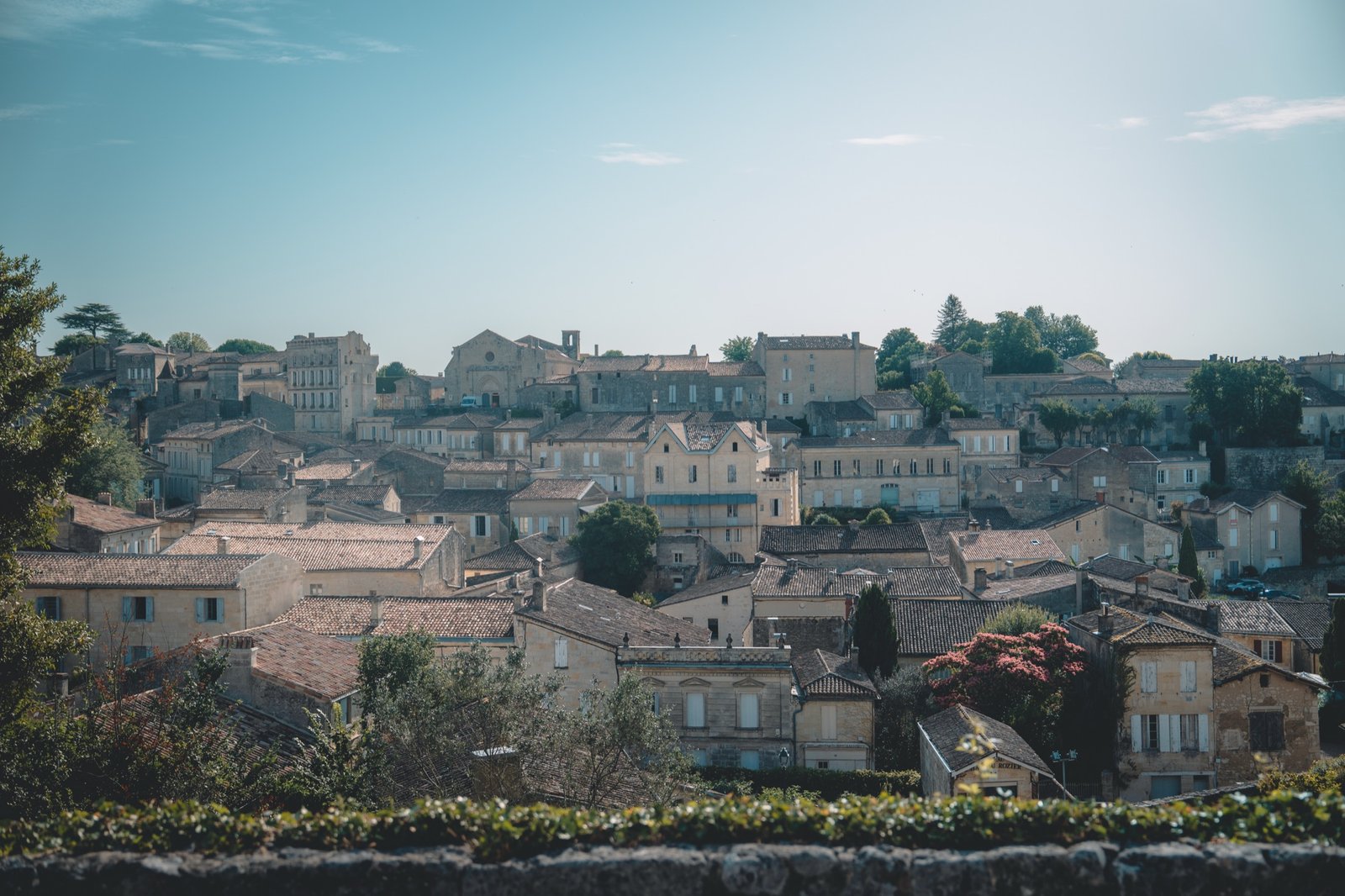 The village of Saint-Émilion and its rooftops in the morning light