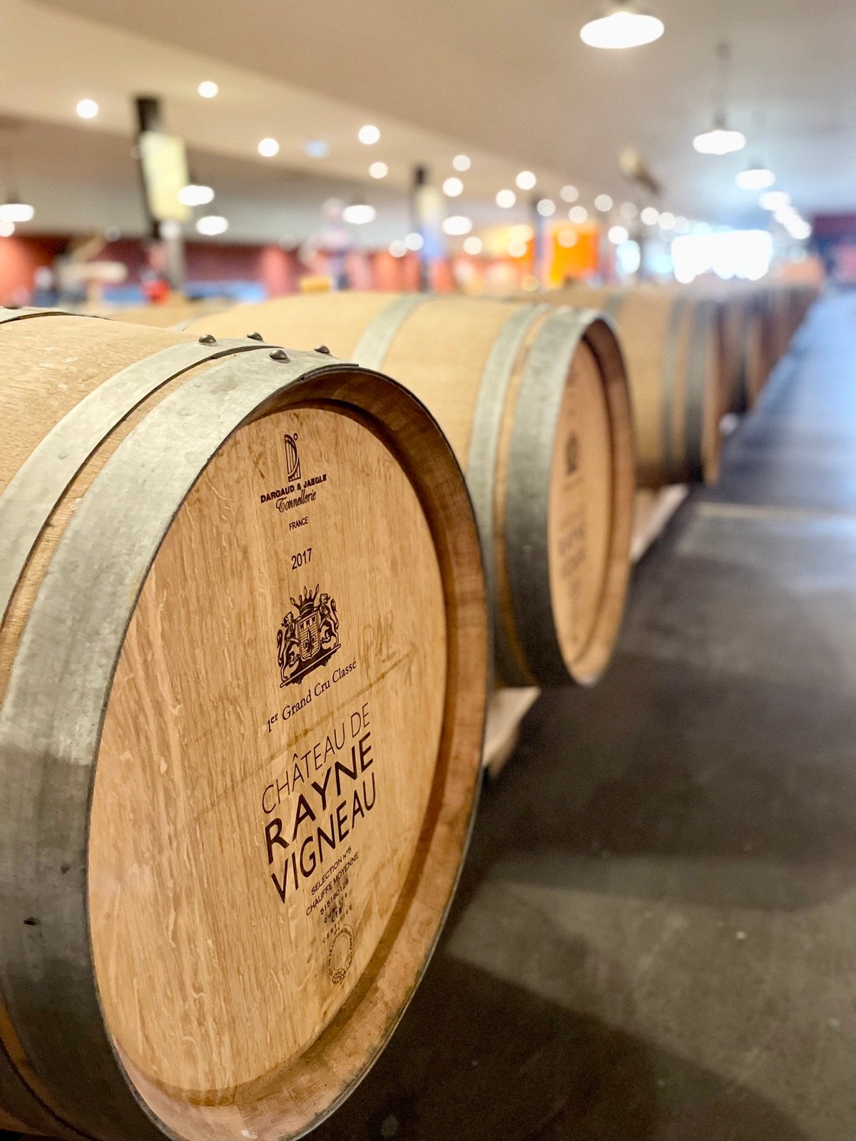 The barrel cellar of Château de Rayne Vigneau